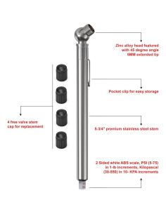 Juego de 2 Medidores de Presión de Neumáticos Bay State 10-75 PSI 2