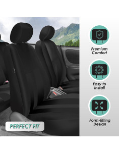 Funda de Asiento de Coche FH Group - Ajuste Universal, Negro 2