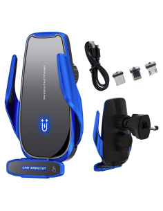 Soporte Cargador Inalámbrico para Auto LFNOWN 15W Azul