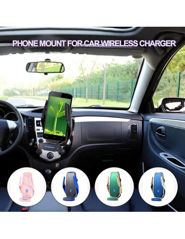 Soporte Cargador Inalámbrico para Auto LFNOWN 15W Azul