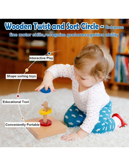 Juguete de Madera Adena Montessori para Clasificar y Girar