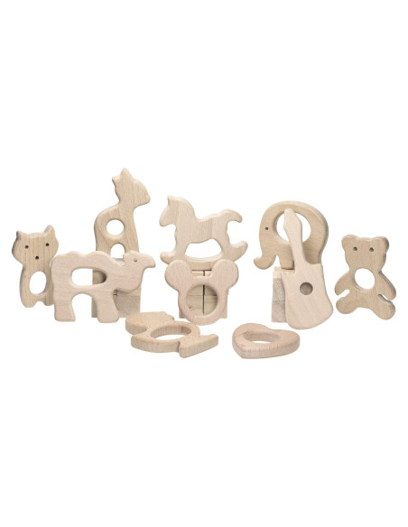 Juguetes de Dentición Penta Ángel 10 Piezas Madera Natural Juguetes de Dentición Penta Ángel 10 Piezas Madera Natural