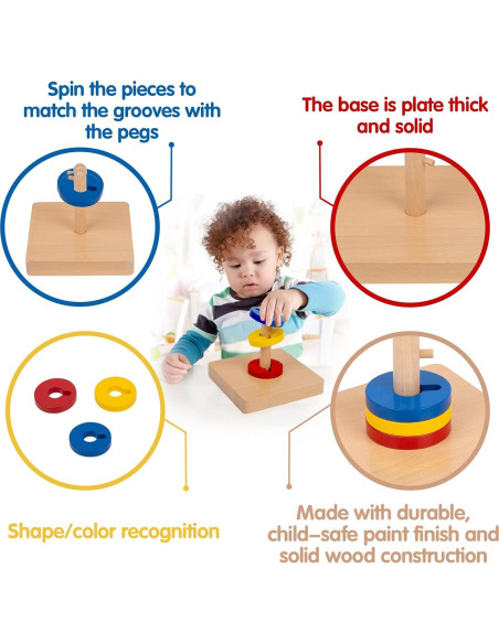 Juguete de Madera Adena Montessori para Clasificar y Girar