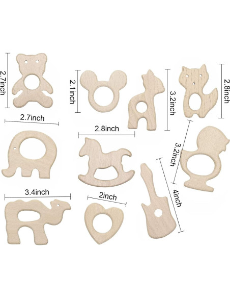 Juguetes de Dentición Penta Ángel 10 Piezas Madera Natural Juguetes de Dentición Penta Ángel 10 Piezas Madera Natural