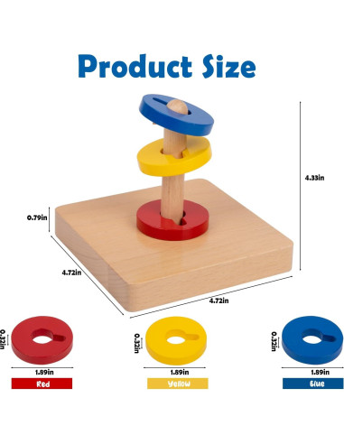 Juguete de Madera Adena Montessori para Clasificar y Girar