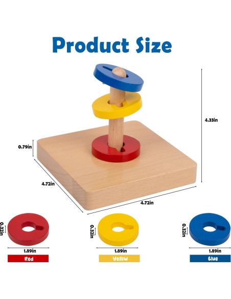 Juguete de Madera Adena Montessori para Clasificar y Girar