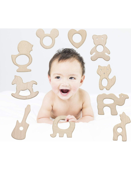 Juguetes de Dentición Penta Ángel 10 Piezas Madera Natural Juguetes de Dentición Penta Ángel 10 Piezas Madera Natural