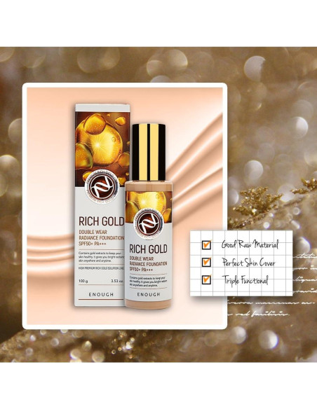 Base de Radiancia Doble Wear Suficiente Oro Rico 100 ml SPF 50+