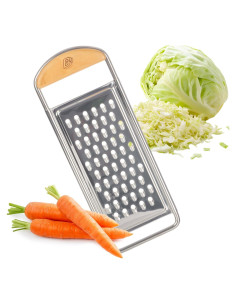 Rallador de Queso de Mano Kings County Tools - Acero Inoxidable y Madera