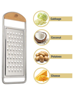 Rallador de Queso de Mano Kings County Tools - Acero Inoxidable y Madera 2
