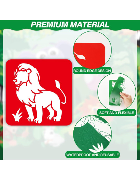 36 Plantillas de Dibujo de Animales de la Selva Qyeahkj 20.32 cm 36 Plantillas de Dibujo de Animales de la Selva Qyeahkj 20.32 cm