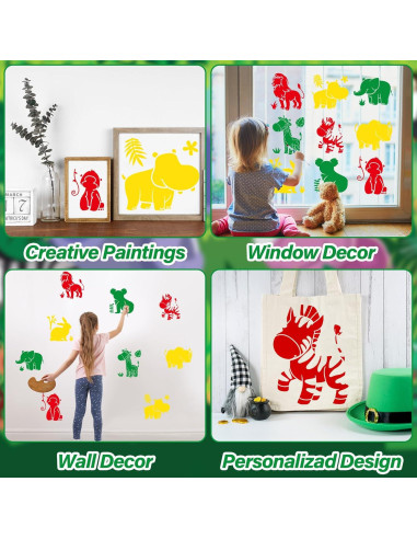 36 Plantillas de Dibujo de Animales de la Selva Qyeahkj 20.32 cm