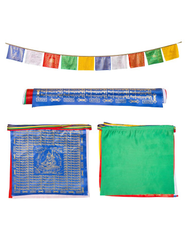 Conjunto de Banderas de Oración Tibetanas ZenBless - 10 Banderas 34.8x34cm