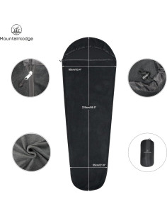 Forro de Saco de Dormir MOUNTAINLODGE Ultraligero Negro 2