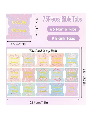 Etiquetas de Índice para Biblia Mifuner - 66 Pestañas Laminadas