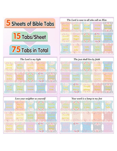 Etiquetas de Índice para Biblia Mifuner - 66 Pestañas Laminadas