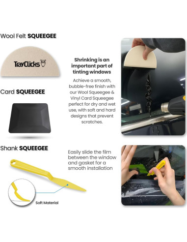 Kit de herramientas de tintado de ventanas TRAYCLICKS profesional