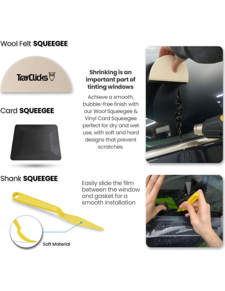Kit de herramientas de tintado de ventanas TRAYCLICKS profesional