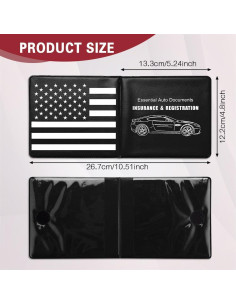 Cartera Portador de Seguro de Auto Zufoty Negro Compacto 2