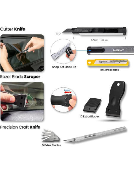 Kit de herramientas de tintado de ventanas TRAYCLICKS profesional