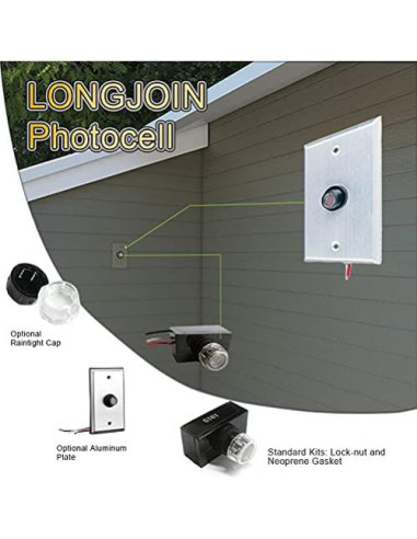 Sensor de Fotocélula de Luz CHISWEAR JL-103A, 120V, Auto Encendido