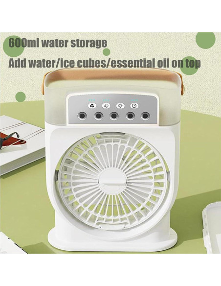 Ventilador Portátil Aqua Freeze 4-En-1 con Enfriamiento por Hielo