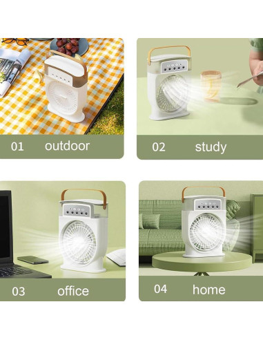 Ventilador Portátil Aqua Freeze 4-En-1 con Enfriamiento por Hielo
