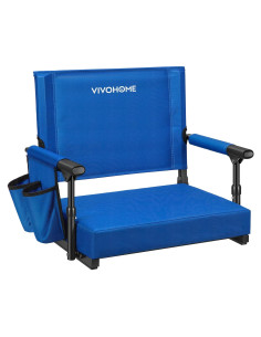 Asiento de Estadio VIVOHOME Plegable con Soporte y Cojín Azul