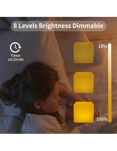 Luz LED Cubo 12.7cm RKDTX con Control Remoto, 16 Colores