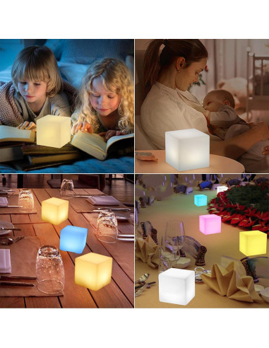 Luz LED Cubo 12.7cm RKDTX con Control Remoto, 16 Colores