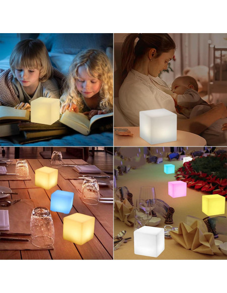 Luz LED Cubo 12.7cm RKDTX con Control Remoto, 16 Colores