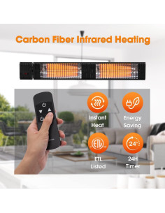 Calentador de Patio Infrarrojo ThermoMate EIH3000B 3000W 2