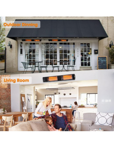 Calentador de Patio Infrarrojo ThermoMate EIH3000B 3000W