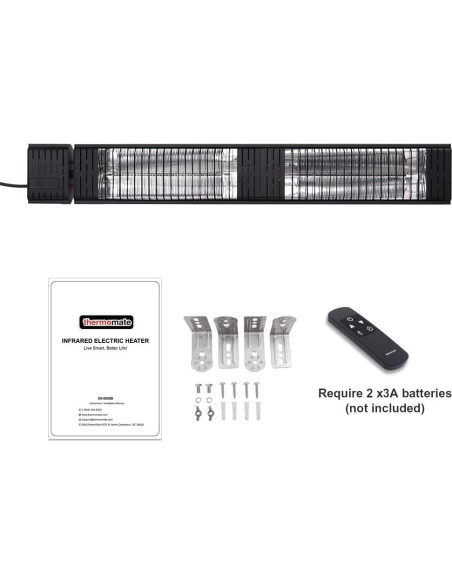 Calentador de Patio Infrarrojo ThermoMate EIH3000B 3000W