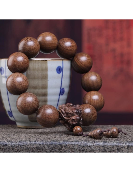Collar y Pulsera Zen Dear de Cuentas de Madera Natural 20mm Collar y Pulsera Zen Dear de Cuentas de Madera Natural 20mm