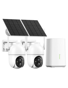 Cámaras de Seguridad Inalámbricas Aume 2K, Kit de 2, Solar, 360