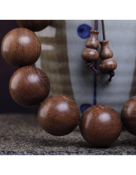 Collar y Pulsera Zen Dear de Cuentas de Madera Natural 20mm Collar y Pulsera Zen Dear de Cuentas de Madera Natural 20mm