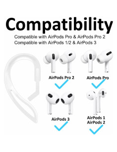 Ganchos de oído ajustables A-Focus para AirPods 4 y Pro 2 2