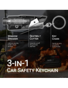 Martillo de Seguridad SINSEN 3 en 1 - Cortador y Rompedor 2