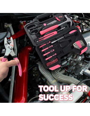 Juego de Herramientas Wrenzo 39 Piezas Rosa para el Hogar