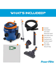 Aspiradora de Cilindro Powr-Flite Newton 1200W HEPA 9.84L 2