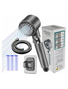 Cabezal de Ducha Filtrado Genérico Turbo Alta Presión 4 Modos