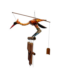 Campana de Viento de Bambú Cohasset - Pájaro Movible 91cm