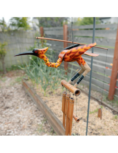 Campana de Viento de Bambú Cohasset - Pájaro Movible 91cm