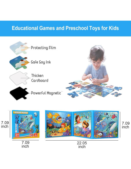 Rompecabezas Magnéticos para Niños 3-5 Años - HouzeFun Rompecabezas Magnéticos para Niños 3-5 Años - HouzeFun