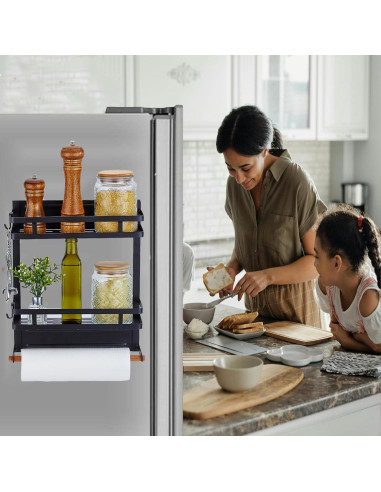 Estante Magnético para Especias PTAEXCEL Negro 37.1x30x11.7 cm