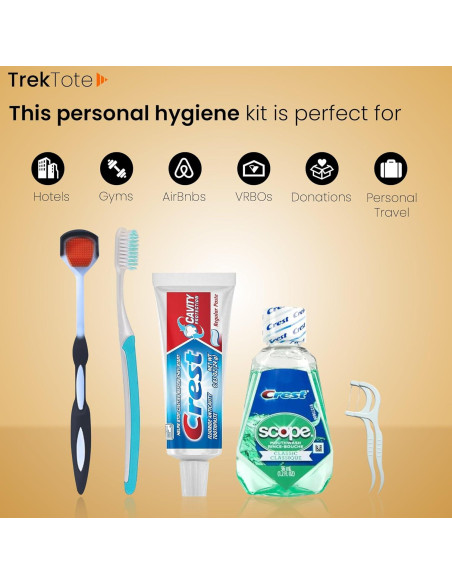 Kit de Cuidado Oral de Viaje Trektote - 6 Piezas Aprobado TSA