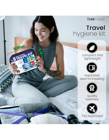 Kit de Cuidado Oral de Viaje Trektote - 6 Piezas Aprobado TSA