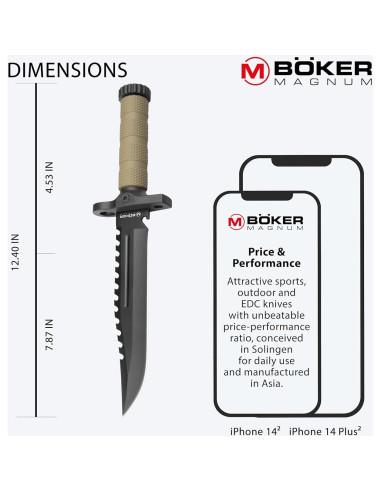 Cuchillo de Supervivencia Boker Magnum M-Spec 20 cm Oliva