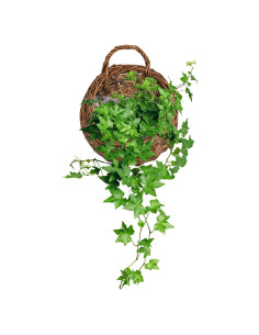 Cesta Colgante Tejida a Mano Swiftrans Mimbre Natural 30.99cm